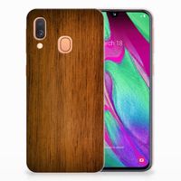 Samsung Galaxy A40 Bumper Hoesje Donker Hout