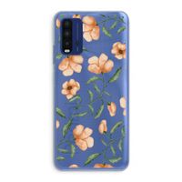 Peachy flowers: Xiaomi Redmi 9T Transparant Hoesje