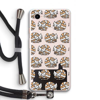 Slapende poes: Pixel 3 XL Transparant Hoesje met koord