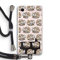 Slapende poes: Pixel 3 XL Transparant Hoesje met koord
