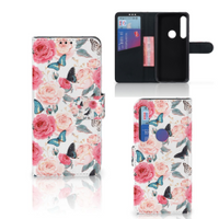 Motorola Moto G8 Plus Hoesje Butterfly Roses - thumbnail