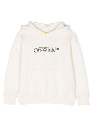 Off-White Kids hoodie en coton à logo imprimé - Blanc