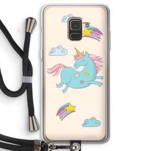 Vliegende eenhoorn: Samsung Galaxy A8 (2018) Transparant Hoesje met koord