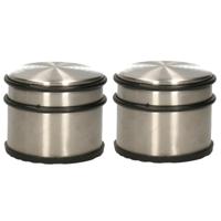 2x RVS deurstopper rond D9 x H7 cm