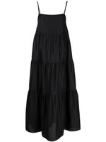 Matteau robe mi-longue à design en gradins - Noir