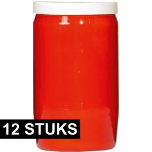 Grafkaars/gedenklicht - 12x - rood - 6 x 10 cm - 3 dagen brandtijd