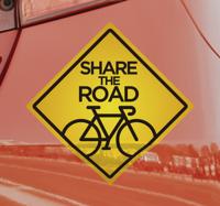 Fietser voorzichtig delen de decoratie sticker auto
