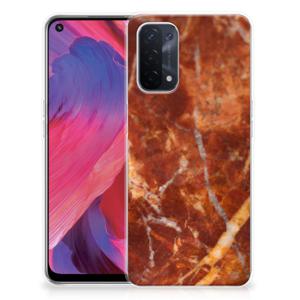 OPPO A93 5G TPU Siliconen Hoesje Marmer Bruin