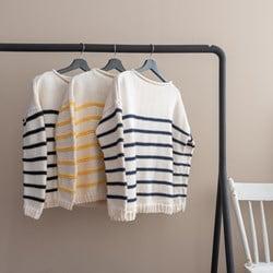 Yarn and Colors Striped Jumper Breipakket 4 L Khaki