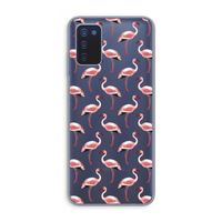 Flamingoprint groen: Samsung Galaxy A03s Transparant Hoesje