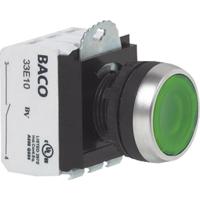 BACO L21AA02M L21AA02M Druktoets Metalen frontring, Verchroomd Groen 1 stuk(s)