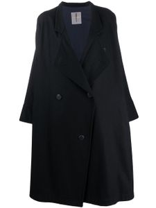 Issey Miyake Pre-Owned manteau à boutonnière croisée - Noir