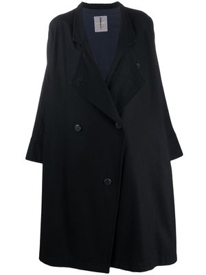 Issey Miyake Pre-Owned manteau à boutonnière croisée - Noir