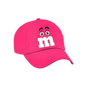 Verkleed pet voor volwassenen - letter M - roze - unisex - carnaval - themafeest