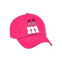 Verkleed pet voor volwassenen - letter M - roze - unisex - carnaval - themafeest - thumbnail