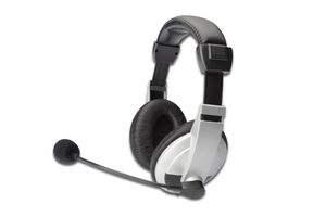 Digitus DA-12201 hoofdtelefoon/headset Bedraad Hoofdband Oproepen/muziek Zwart, Wit
