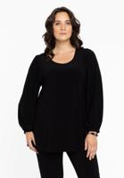 Yoek Tuniek flare pofmouw | Zwart | Maat 42/44
