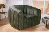Draaibare design fauteuil BABYLON donkergroene fluwelen lounge cocktailstoel - 43530 - thumbnail
