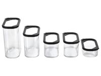 SILVERCREST Vershoudbakjes 5-delig (Set van 4 maten/zwart)