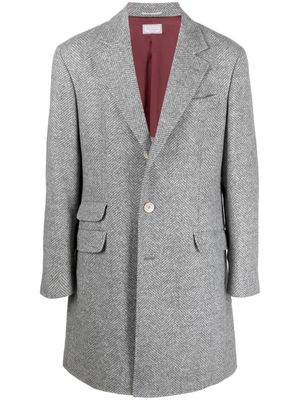 Brunello Cucinelli manteau boutonné à chevrons - Gris