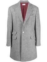 Brunello Cucinelli manteau boutonné à chevrons - Gris