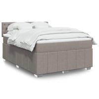 Boxspring met matras stof taupe 140x200 cm