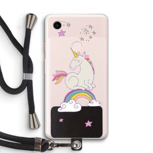 Regenboog eenhoorn: Pixel 3 XL Transparant Hoesje met koord