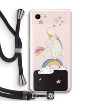 Regenboog eenhoorn: Pixel 3 XL Transparant Hoesje met koord