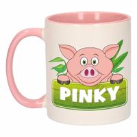 Kinder varkens mok / beker Pinky roze / wit 300 ml - thumbnail