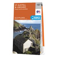 Wandelkaart - Topografische kaart 107 OS Explorer Map St Austell & Liskeard | Ordnance Survey Wandelkaart - Topografische kaart 107 OS Explorer Map St Austell & Liskeard | Ordnance Survey