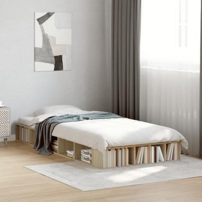 Bedframe bewerkt hout sonoma eikenkleurig 100x200 cm