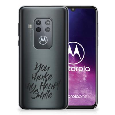 Motorola One Zoom | Siliconen hoesje | met naam Heart Smile
