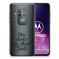 Motorola One Zoom | Siliconen hoesje | met naam Heart Smile