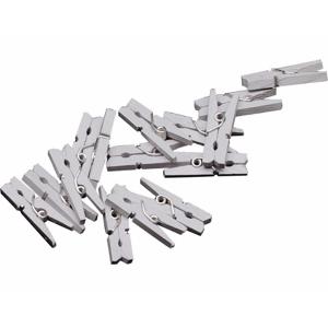 Humbert 48x mini decoratieve clips - in de kleur zilver - 25mm - knijpers