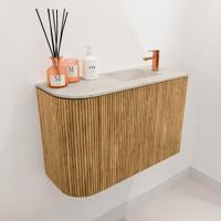 Toiletmeubel Mondiaz Joya Dlux | 61.6 cm | Meubelkleur Oak | Faye wastafel Ostra Wasbak Rechts | 1 kraangat Toiletmeubel Mondiaz Joya Dlux | 61.6 cm | Meubelkleur Oak | Faye wastafel Ostra Wasbak Rechts | 1 kraangat