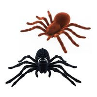 Nep spinnen - tarantula/skelet - zwart/bruin - set 2x - 22 en 18 cm - Horror/griezel thema