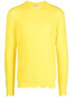 Laneus pull en maille nervurée à effet usé - Jaune