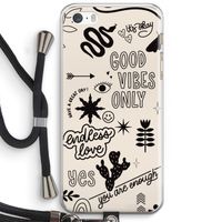 Good vibes: iPhone 5 / 5S / SE Transparant Hoesje met koord