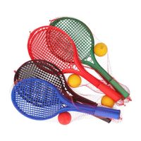 Plastic tennis set met soft bal buitenspeelgoed - thumbnail