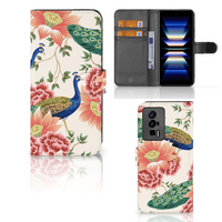Telefoonhoesje met Pasjes voor Xiaomi Poco F5 Pro Pink Peacock