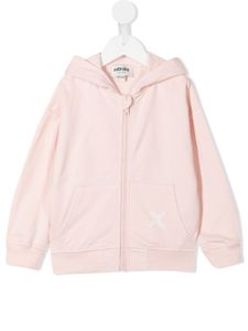 Kenzo Kids hoodie zippé à logo imprimé - Rose