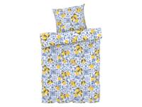 LIVARNO home Dekbedovertrek 140 x 200 cm (citroen/blauw)
