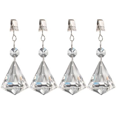 4x stuks tafelkleedgewichtjes kristallen diamant glas