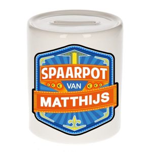 Vrolijke kinder spaarpot voor Matthijs   -