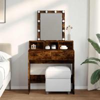 Kaptafel met LED 80x41x144,5 cm gerookt eikenkleurig