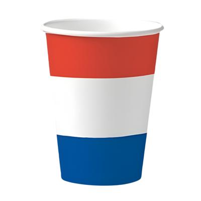 Nederland Bekertjes - 10x stuks - 200 ml - Holland vlag wegwerpbekers - NL thema