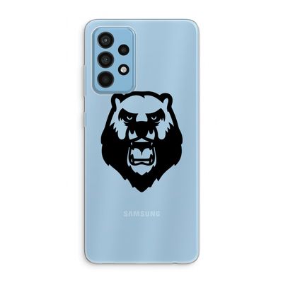 Angry Bear (black): Samsung Galaxy A52 Transparant Hoesje