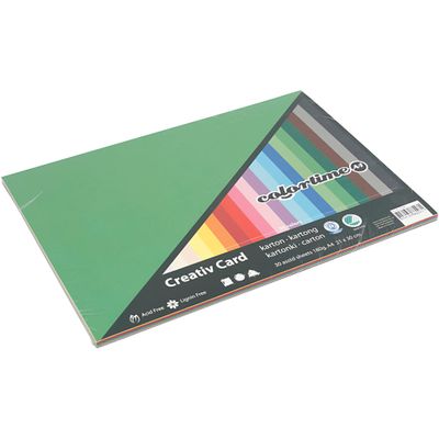 Creativ Company Gekleurd karton a4, 30 vellen