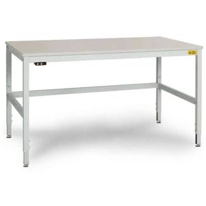 Manuflex LC3903.7035 ESD ESD-werktafel CANTOLAB speciale met rubber schijf, bxdxh = 1200 x 800 x 752-952 mm Grijs-wit (RAL 7035)