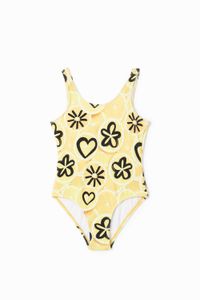 Badpak met arty print - YELLOW - M